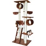 Silvio Design Katzen-Kratzbaum Merlin, zweifarbig braun-beige, inkl. Leiter, große Bodenplatte