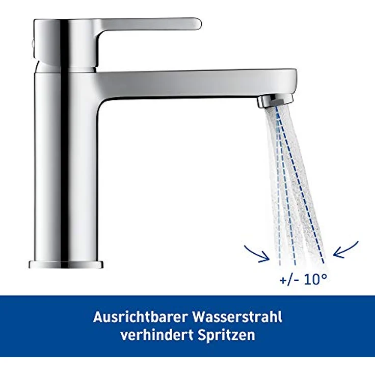 Duravit B.2 Waschtischarmatur, Größe M (Auslauf Höhe 106,5 mm), Wasserhahn Bad, Waschbecken Armatur mit Keramikkartusche, Chrom – Bild 3