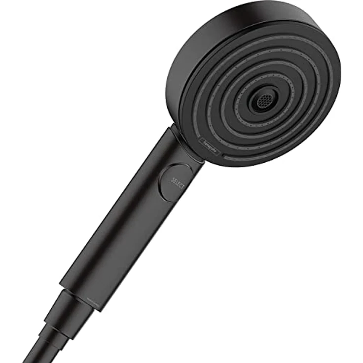 hansgrohe Duschkopf Pulsify Select S, Duschbrause 3 Strahlarten Activation, Antikalk-Funktion, Mattschwarz, Kunststoff – Bild 1