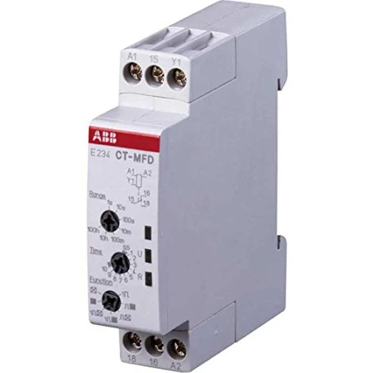 ABB e234ct-tgd, Zeitrelais CT-D in MDRC-Bauweise mit 10 Stufen Flexibilität und 7 Schaltfunktionen, 17.5 mm breit