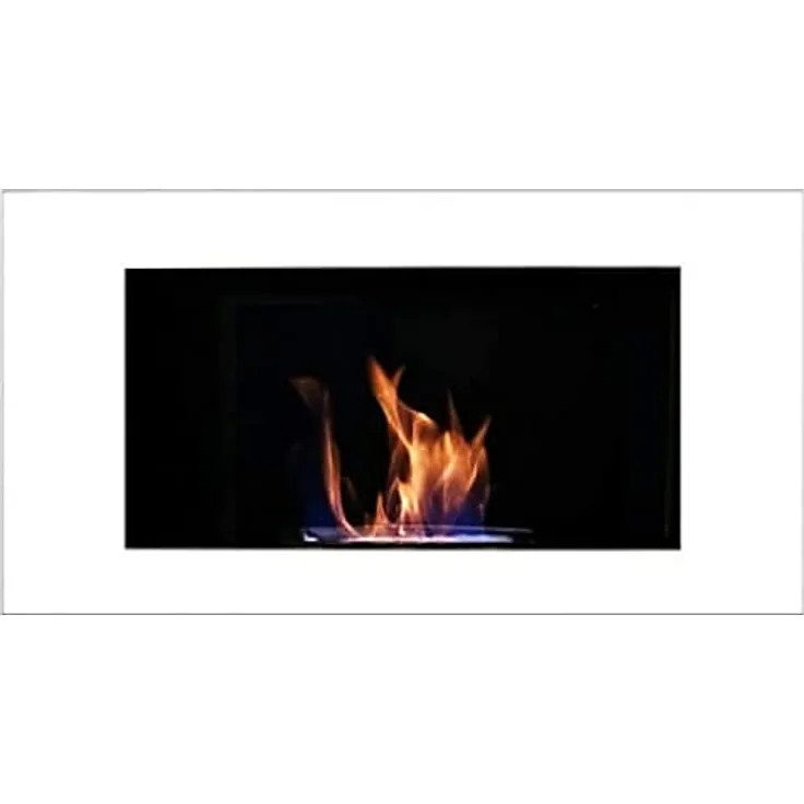 Kaminbau Mierzwa Bio Ethanol und Gelkamin - Wandkamin Modell Diana Deluxe - 3,5kW Heizleistung, Inklusive Kaminzubehör - Farbwahl (Weiß)