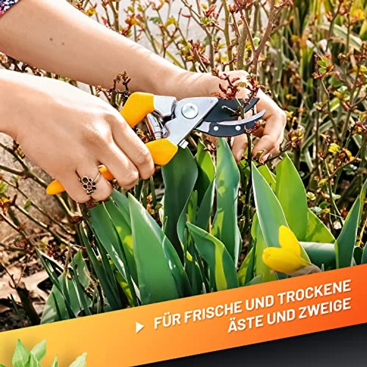 GRÜNTEK Gartenschere Blumenschere GERFALKE, 48 mm Klinge aus japanischem SK5 Stahl, ergonomische Griffform, präzises Schnittergebnis, Pflanzenschere Teflon beschichtet, Bypass Rebschere Rosenschere, grün – Bild 4