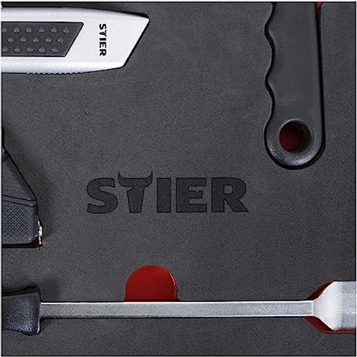 Stier Universal-Werkzeugsatz 18-teilig mit Weichschaumeinlage (EVA), inkl. rückschlagfreiem Schonhammer und 4-teiligem Sicherungsringzangensatz – Bild 5