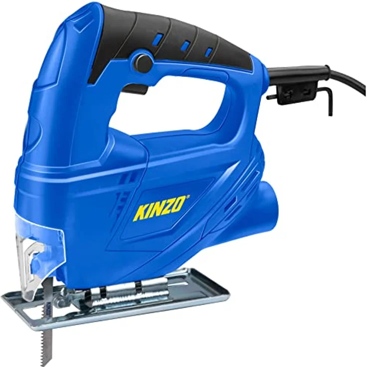 Kinzo Stichsäge - 230V - 400W - mit Staubabsaugung - Schutzblatt - Verschiedene Materialien - Holz bis zu 65 mm - Metall bis zu 6 mm - Blau, 8711252064161 – Bild 1