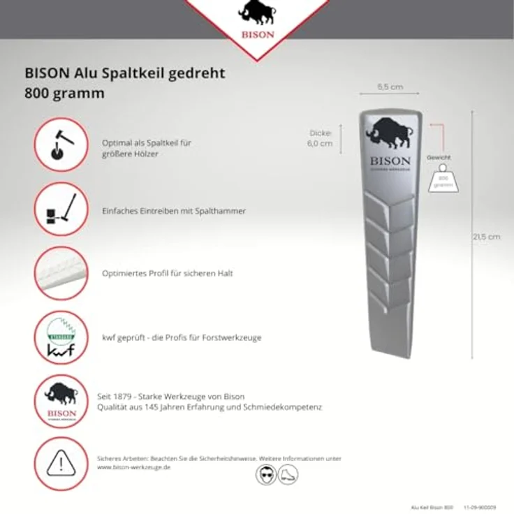 Bison Drehspaltkeil Aluminium 800 g, 11-09-900009 – Bild 5