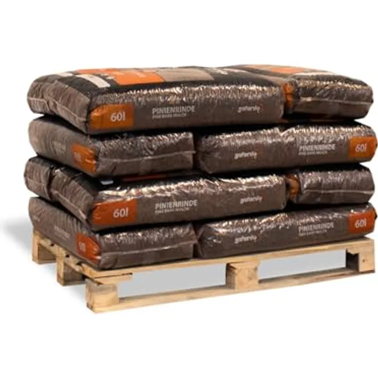 GALAMIO Pinienrinde Fein 8-15mm, 720l Rindenmulch für Pflanzen und Garten, dekorativer rostrote Bodenbelag, effektiver Unkrautschutz
