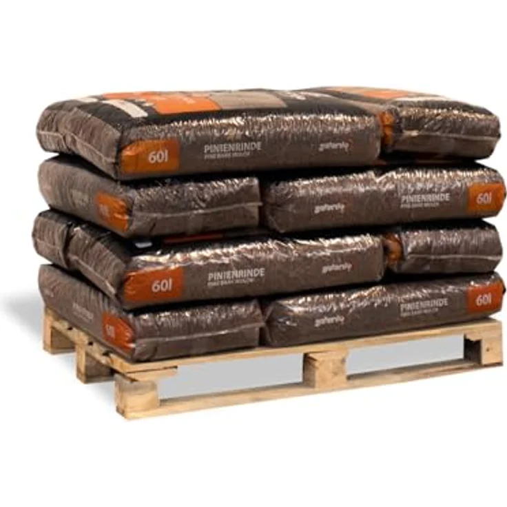 GALAMIO Pinienrinde Fein 8-15mm, 720l Rindenmulch für Pflanzen und Garten, dekorativer rostrote Bodenbelag, effektiver Unkrautschutz – Bild 1