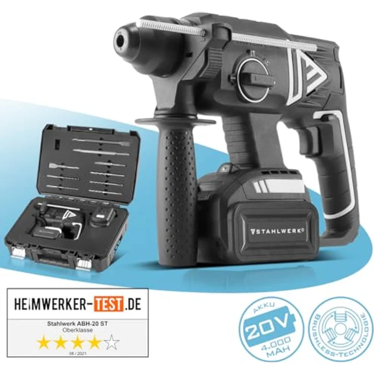 Stahlwerk Brushless Akku Bohrhammer, 20V-4Ah, 7 Jahre – Bild 3