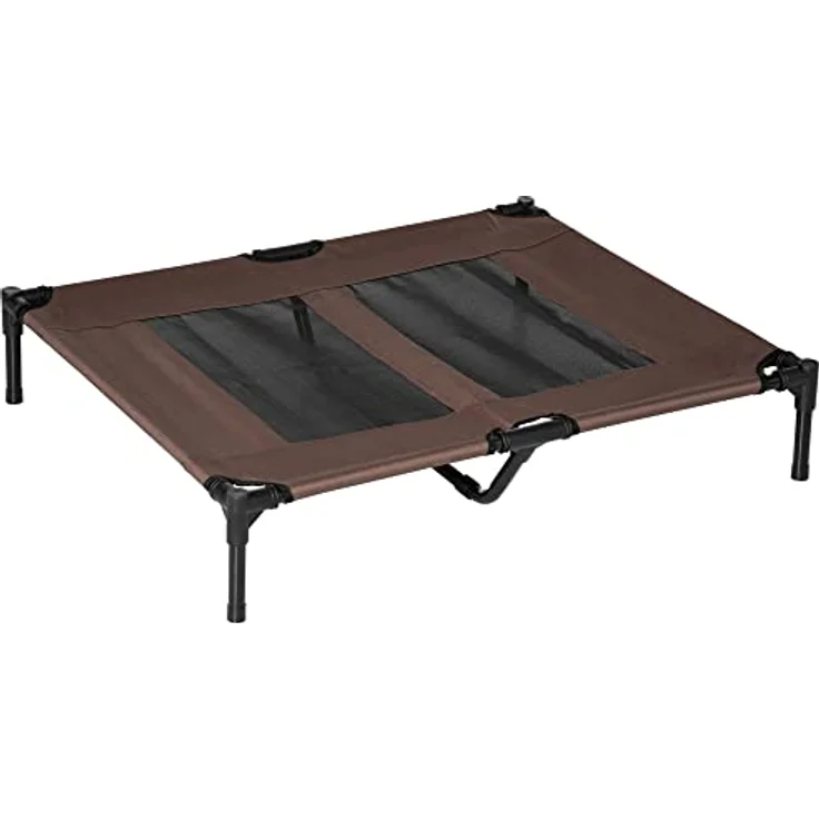 Pawhut Hundeliege Outdoor Schlafplatz Hundebett Hundesofa Haustierbett Katzenbett Kaffee-Braun 92 x 76 x 18 cm – Bild 1