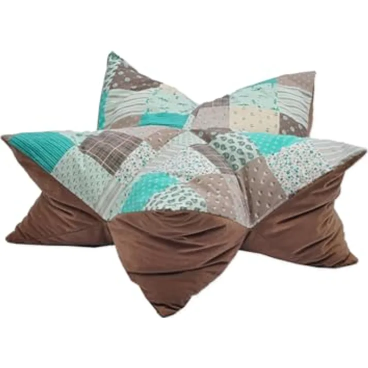 Aumüller Sternenkissen Patchwork Grün - 85 cm - Liegekissen für Hunde und Katzen