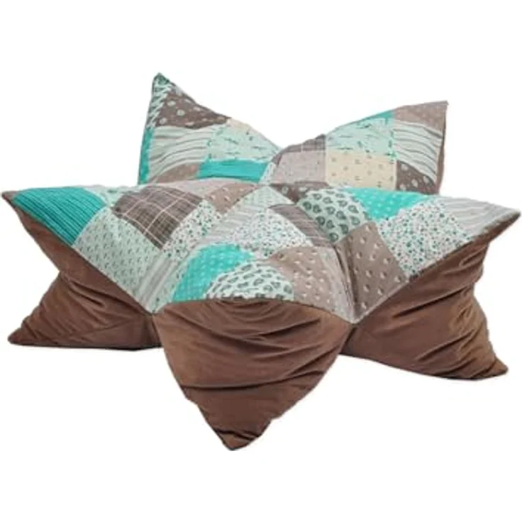 Aumüller Sternenkissen Patchwork Grün - 85 cm - Liegekissen für Hunde und Katzen – Bild 1