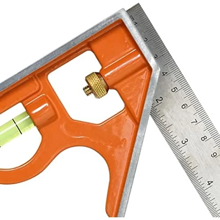 BAHCO KOMBINATIONSWINKEL 400MM, metrisch & Zoll, schiebbar, 45° und 90° markiert, einstellbare Tiefe, mit Libelle und Reißnadel – Bild 2