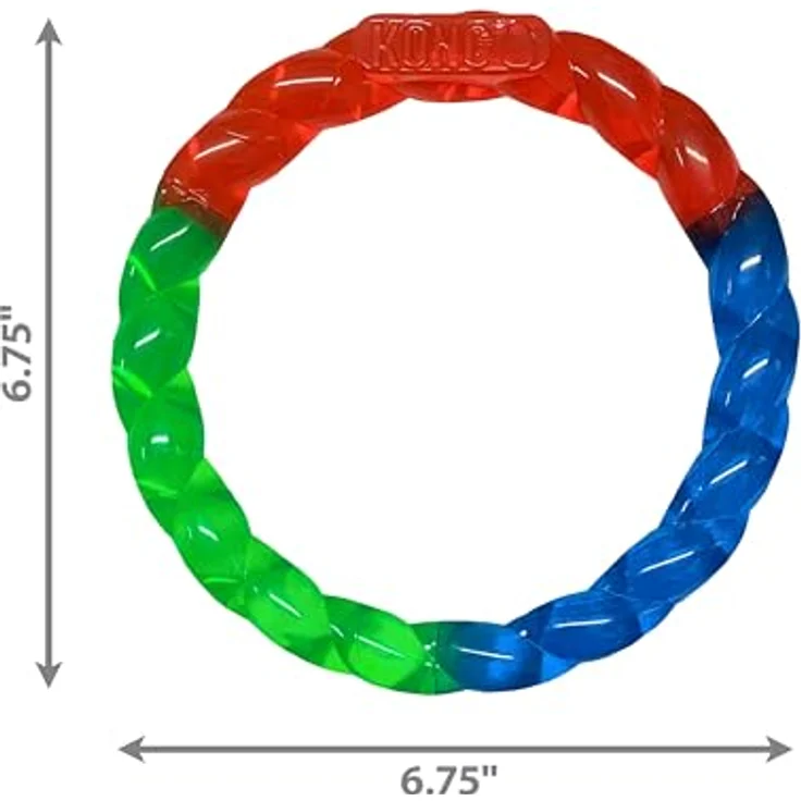 KONG Twistz Ring Dog Toy Small Red Green Blue – Bild 4