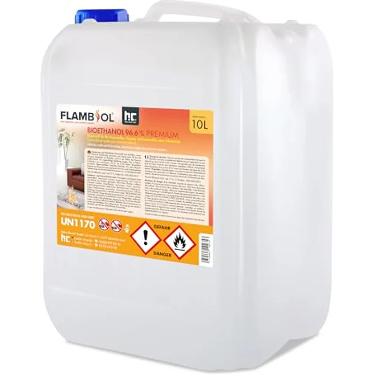 Höfer Chemie GmbH 1 x 10 Liter Bioethanol 96,6% Premium für Ethanolkamin in Kanistern – Bild 2