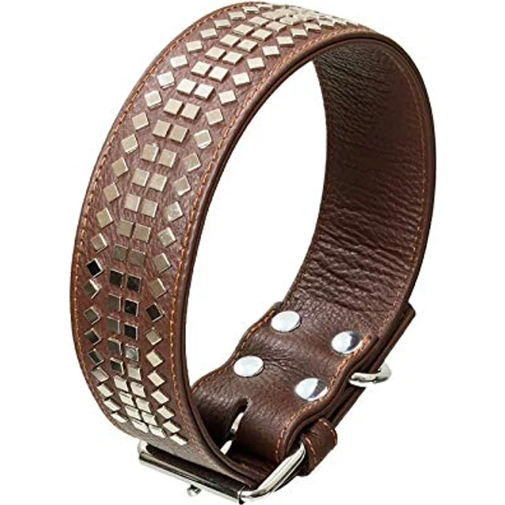 Karlie Halsband Vintage Viereckniete L: 60 cm B: 50 mm braun