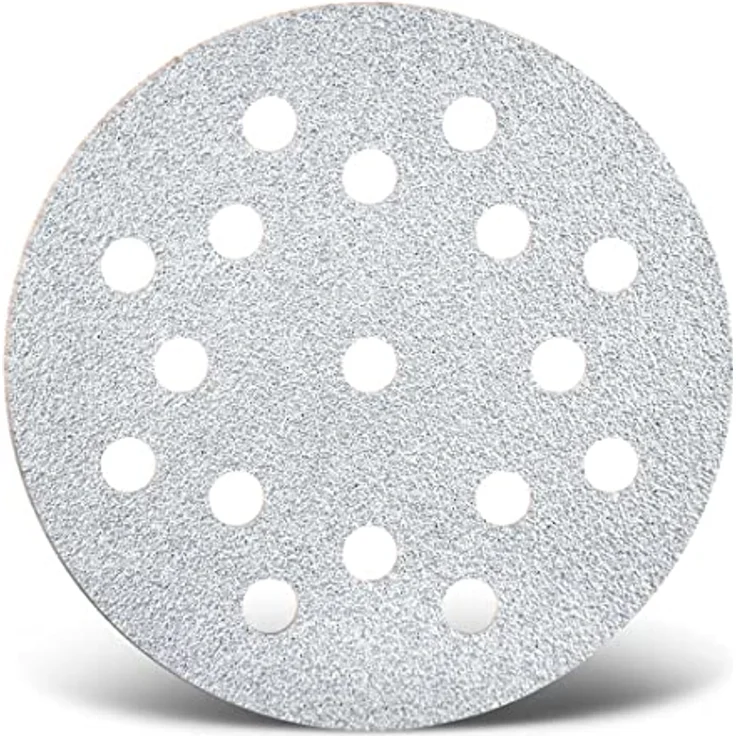 MENZER White Klett-Schleifscheiben, 125 mm, 17-Loch, Normalkorund K60 für Exzenterschleifer, 50 Stück – Bild 1