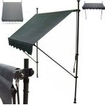 Apex Klemmmarkise 350cm Balkonmarkise Sonnenschutz, Teleskopstangen, Klemmbefestigung, beige