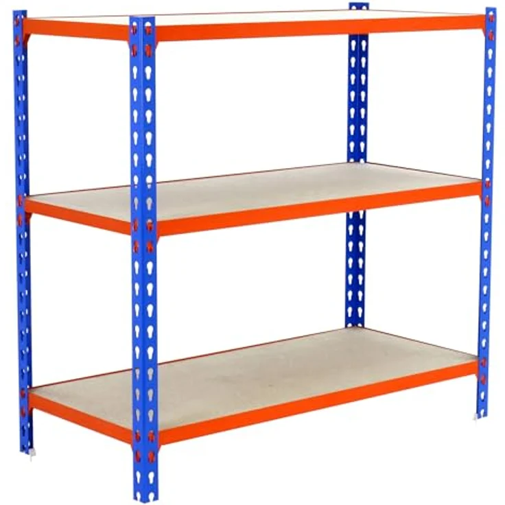 Simonrack Maderclick SuperPlus Metallregal, belastbar bis 200 kg pro Boden, 3 Böden, blau, Stecksystem – Bild 1