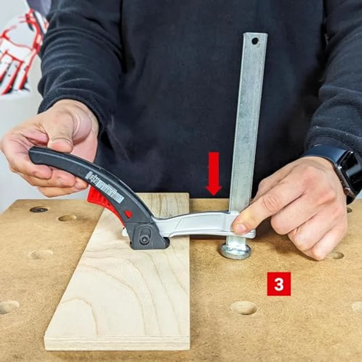 Bessey Schraubzwinge Aktionsset mit Spannwerkzeugen, zum Arbeiten auf dem Tisch, 20 mm, blau – Bild 6