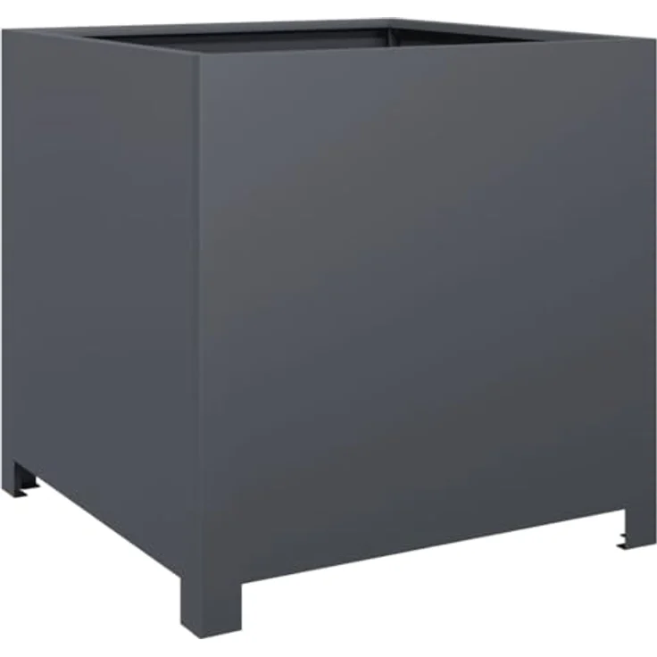 vidaXL Pflanzkübel Anthrazit 50x50x50 cm Stahl mit viel Platz und Unkraut- und Schädlingsschutz – Bild 1
