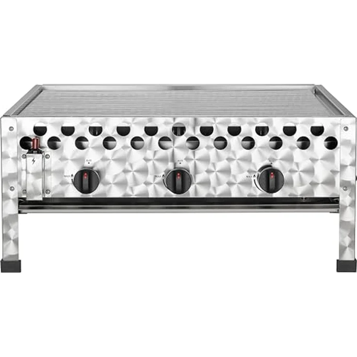 tepro Gasgrill Wurstbräter, 3 Edelstahl-Brenner je circa 4 kW, Grillfläche 56,5 x 46,5 cm, Edelstahl-Gehäuse, mobil - tepro Gasgrill Wurstbräter mit Grillrost, 3 Edelstahl-Brenner je circa 4 kW, Grillfläche circa 56,5 x 46,5 cm, Maße circa 66 x 56 x 28,2 cm – Bild 2