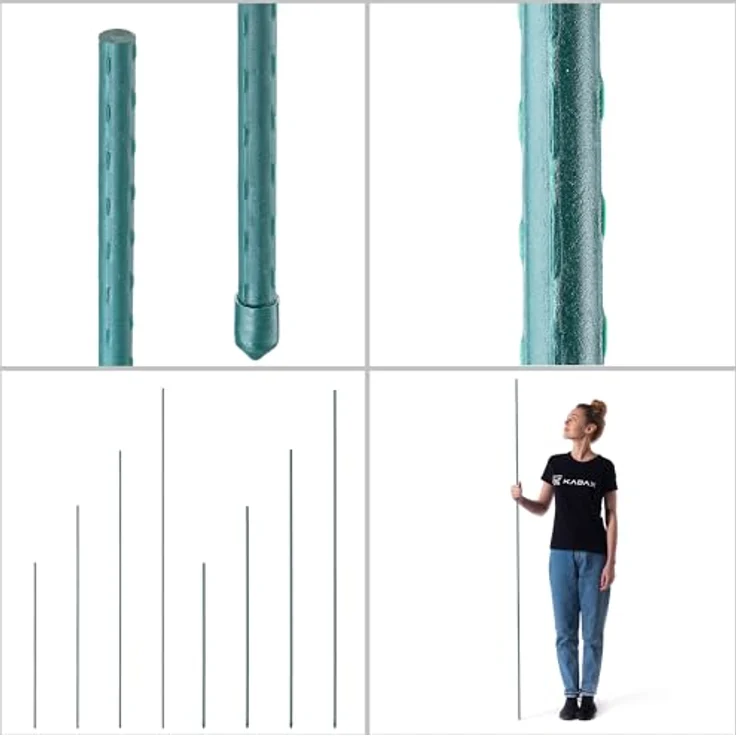 KADAX Pflanzstäbe 180 cm x 11 mm, 15er Set – Wetterfester Rankstab aus beschichtetem Stahl, stabil und rostresistent für Gartenpflege – Bild 5