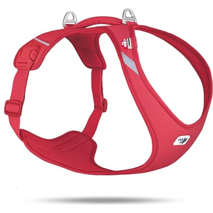 Curli Belka Harness Air-Mesh, Hochwertiges Hundegeschirr XL in Rot mit EASY GRIP BUCKLE und Tailored Ergo Fit Schnittmuster – Bild 1