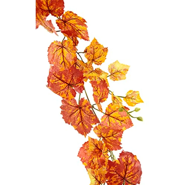 Flair Flower Girlande AST Weinrebe, Kunstpflanze in Gelb/Orange, 180x16x8cm für Hochzeit und Garten Dekoration – Bild 2