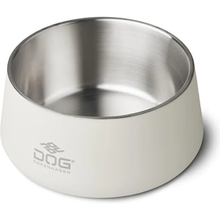 DOG Copenhagen Vega Hundenapf, S/M, hochwertiger Edelstahl mit rutschfestem Gummiboden, Off White – Bild 2