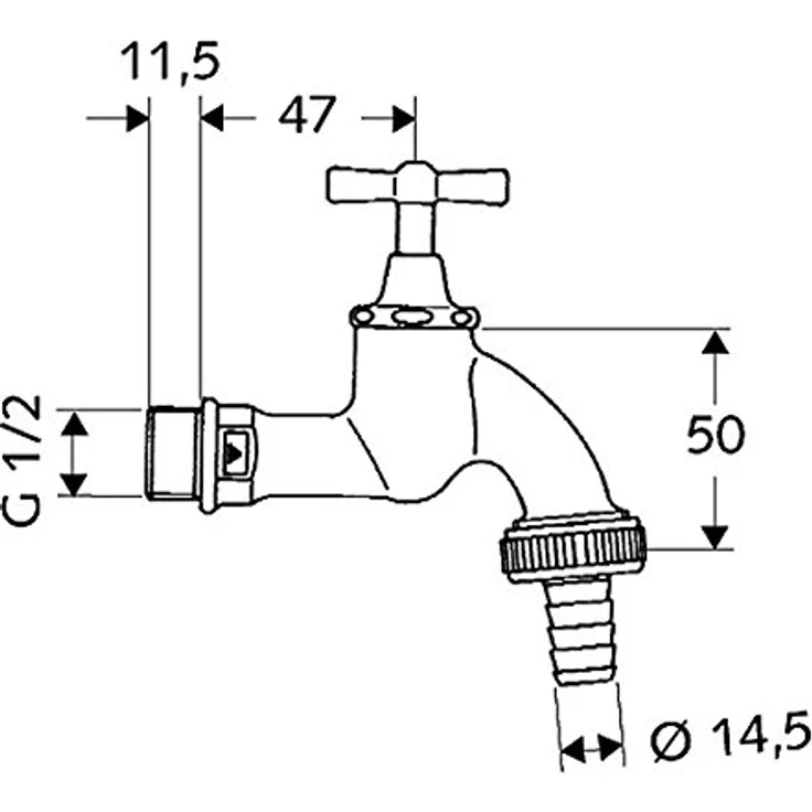 SCHELL COMFORT Auslaufventil 1/2, mit Knebelgriff mattchrom Bewässerungszubehör – Bild 3
