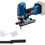 Bosch Professional 18V System Akku-Stichsäge GST 18V-125 S (ideal für Kurven- und Abschnitte, SDS-Sägeblatthalter, inkl. 1x Stichsägeblatt, Absaug-Set)