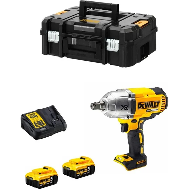 Dewalt DCF899P2T, Schlagschrauber mit 950 Nm, 2 x 5,0 Ah Akkus und DCB115 Ladegerät, tstak ii System