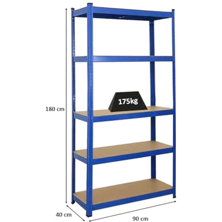 PROREGAL® Schwerlastregal Ragnar, HxBxT 180-200x90-120x40-50cm, Fachlast 175kg, pulverbeschichtet – Bild 3