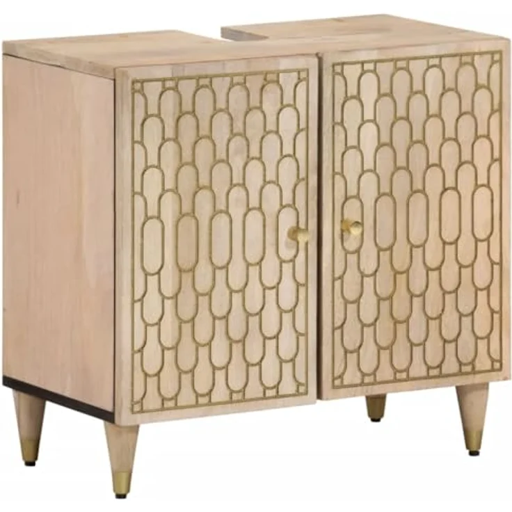 vidaXL Waschbeckenunterschrank 62x33x58 cm Massivholz Mango – Bild 1