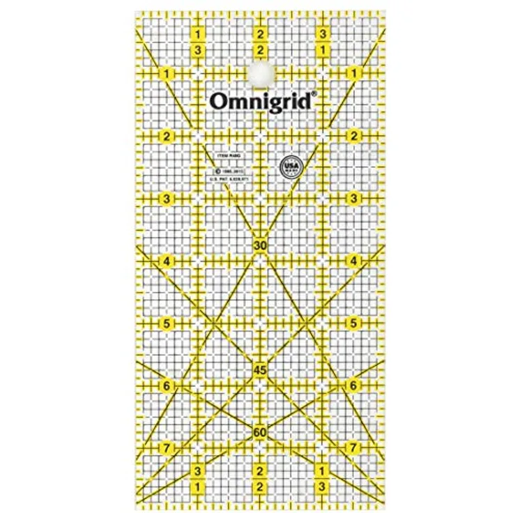 Prym Omnigrid Gitterlineal, 10,2 x 20,3 cm Lineal, Kunststoff, farblos, 5 mm