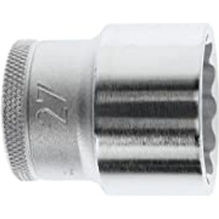 Gedore Steckschlüsseleinsatz D 19 1/2″, 12-kant SW 27 mm, verchromt, gerändelt – Bild 5