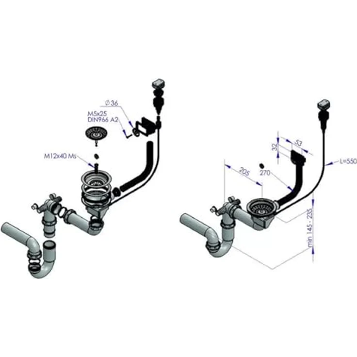 QLS Küchenspüle LUNA 76 x 44 cm, Granit-Spülbecken mit automatischem Siphon, reversible Abtropffläche, verschiedene Farben – Bild 4