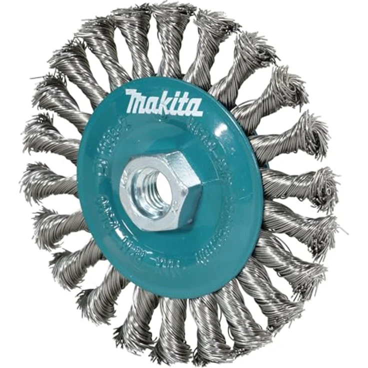 Makita Werkzeug GmbH Drahtbürste Makita Rundbürste 125mm gezopft Ø 125 mm M14 gezopft INOX D-77540, Edelstahl Rundbürste 125 mm, hohe Abtragsleistung – Bild 3
