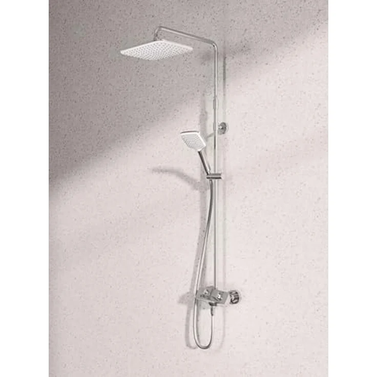 Kludi Thermostat-Dual-Shower-System COCK Explorer DN 15, Wandmontage mit eleganter Verchromung, Überhitzungsschutz und höhenverstellbarem Duschkopf – Bild 3