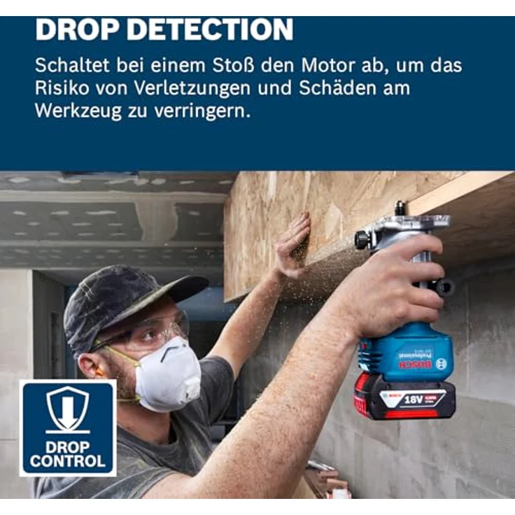 Bosch GLF 18V-8, Kantenfräse ohne Akku und Ladegerät, bürstenloser Motor, präzise Tiefeneinstellung, inklusive Rollenführung in L-Boxx 136 – Bild 5