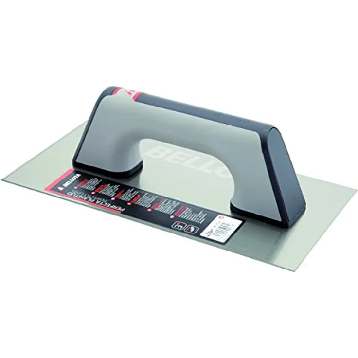 BELLOTA 5861-1 BIM INOX - Edelstahl-Glättekelle mit Zwei-Material-Griff für Fertigstellungs- und Gipsarbeiten, 300 x 250 mm
