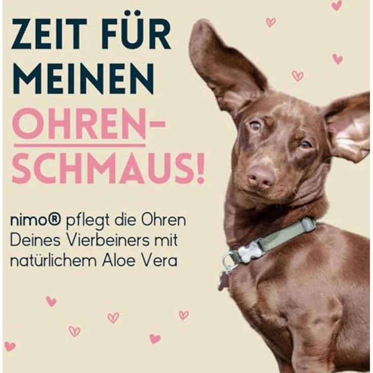 nimo® Ohrenreiniger für Hunde, Katzen & Haustiere mit Aloe Vera & Panthenol, natürliche Reinigung gegen Juckreiz, Entzündungen & Ohrenschmalz, minimiert Kopfschütteln – Bild 2