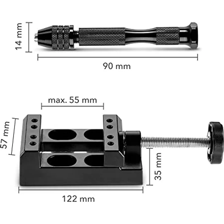 TROTEC Bohrersatz TROTEC Handbohrer-Set 37-teilig Werkzeug Handwerkzeug, 25 HSS-Präzisionsbohrer, Aluminium, (37-tlg) – Bild 3