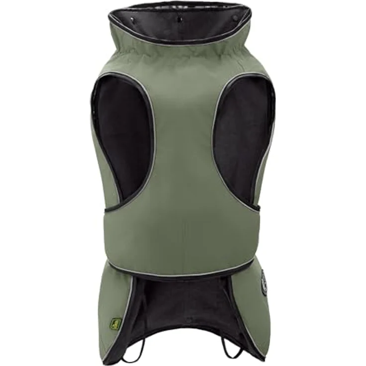 HUNTER Hundemantel Uppsala, Khaki, 2in1 Design, wasserabweisend, reflektierende Paspeln, geschlossene Bauchseite, Größe 60 – Bild 2