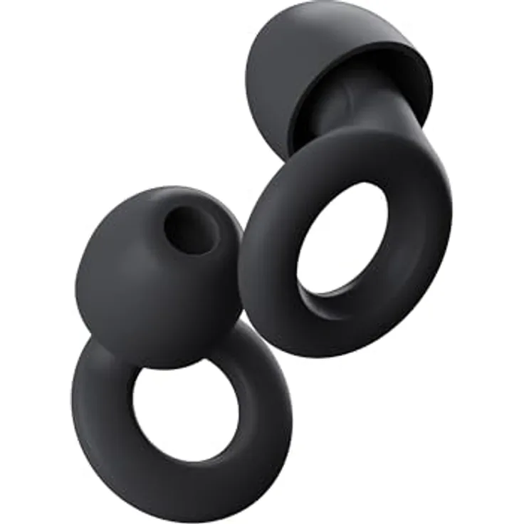 Loop Quiet - Ohrstöpsel zum Schlafen - Weicher, wiederverwendbarer Silikon Gehörschutz + 8 Aufsätze in XS/S/M/L - Geräuschreduzierung um SNR 24dB & NRR 14 - Auch für Reisen & Konzentration - Schwarz
