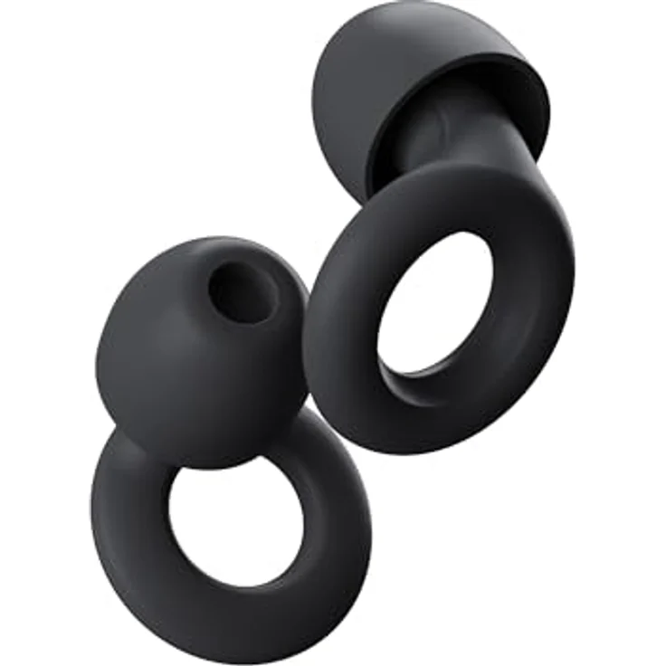 Loop Quiet - Ohrstöpsel zum Schlafen - Weicher, wiederverwendbarer Silikon Gehörschutz + 8 Aufsätze in XS/S/M/L - Geräuschreduzierung um SNR 24dB & NRR 14 - Auch für Reisen & Konzentration - Schwarz – Bild 1