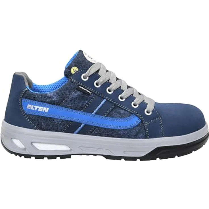 ELTEN NEWTON XX10 blue Low ESD S2 Sicherheitsschuh, hydrophobiertes Nubukleder, atmungsaktives Futter, ESD-fähig, PU/PU Sohle WELLMAXX L10 – Bild 3