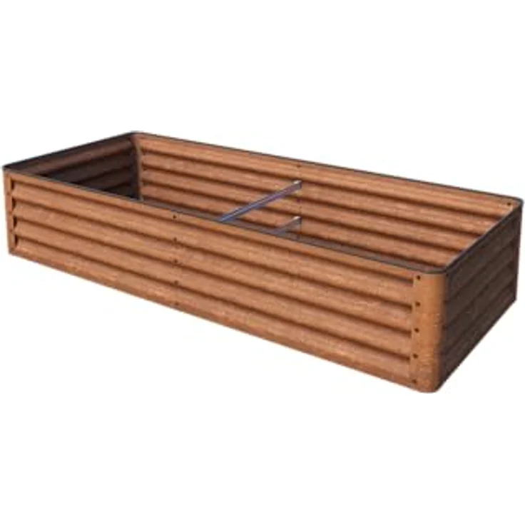 GFP Primeyard Luca Cortenstahl-Hochbeet 180x75x35 cm, stabiles Gartenbeet mit natürlicher Rostoptik, sicherem Kantenschutz und ergonomischer Höhe, ganzjährig einsetzbar – Bild 1