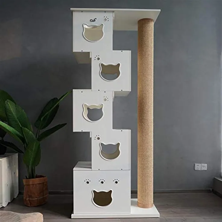 Cats Design Kratzbaum Grosse Katzen stabil/Katzenbaum XXL Edel/Katzenhaus katzenhöhle Katzenbett Multi Cat Tree 5 Stepp D5a