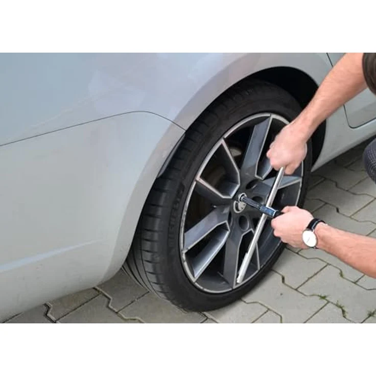 Cartrend Catrend Radmutternschlüssel Vario, innovativer Drehmomentschlüssel für einfachen Reifenwechsel, inkl. Stecknüsse 17/19/21/23 mm, mit Aufbewahrungstasche – Bild 3